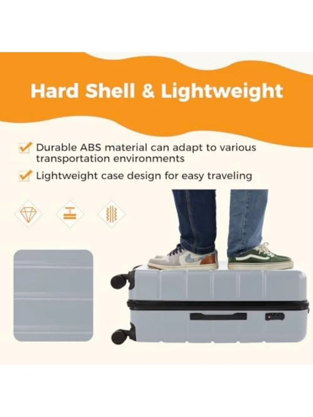 Expandable 24-Inch Checked Luggage with Spinner Wheels - Travel Suitcase